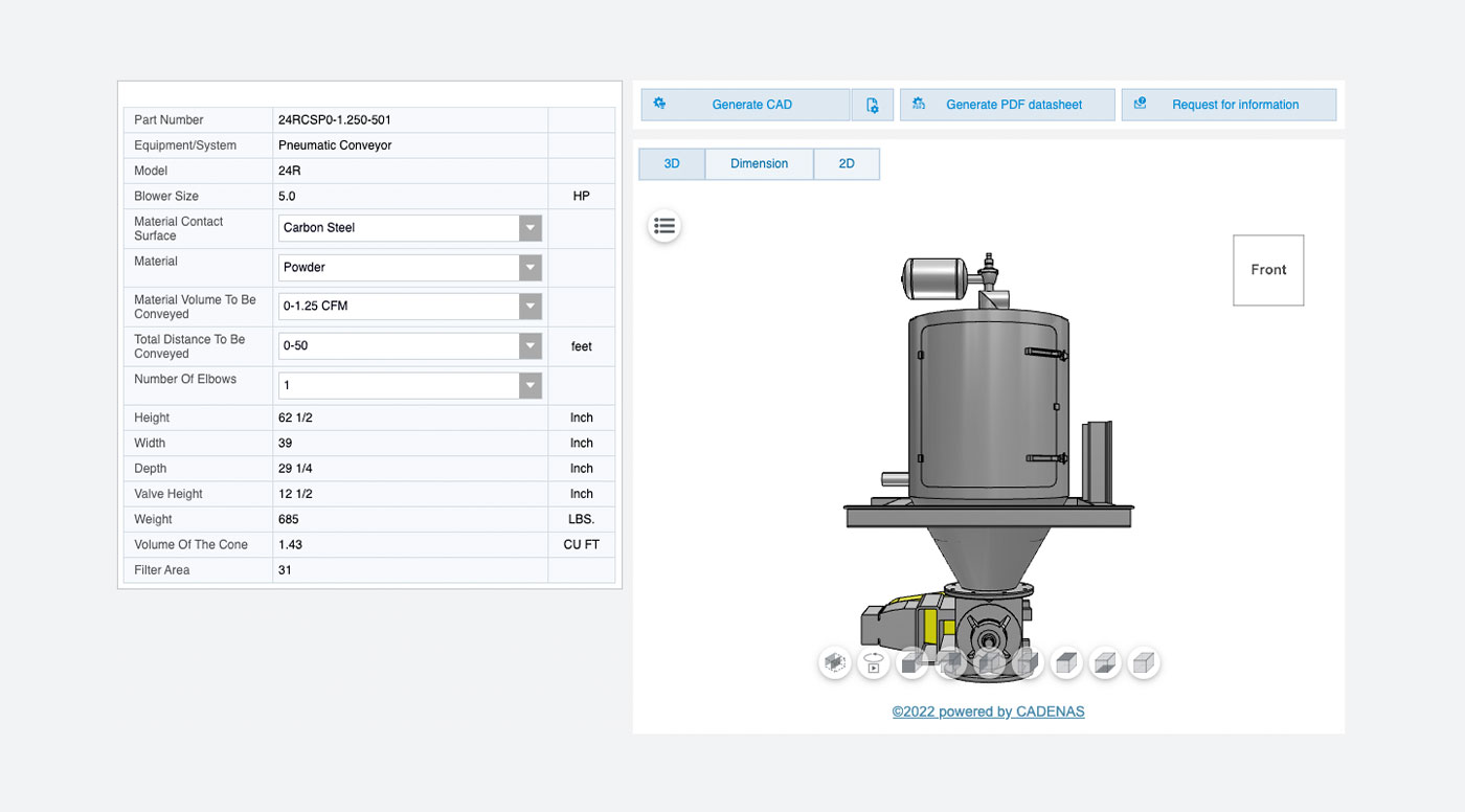 helix flexible screw conveyor configurator