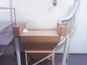 Cardboard mockup of dump station | Hapman.com