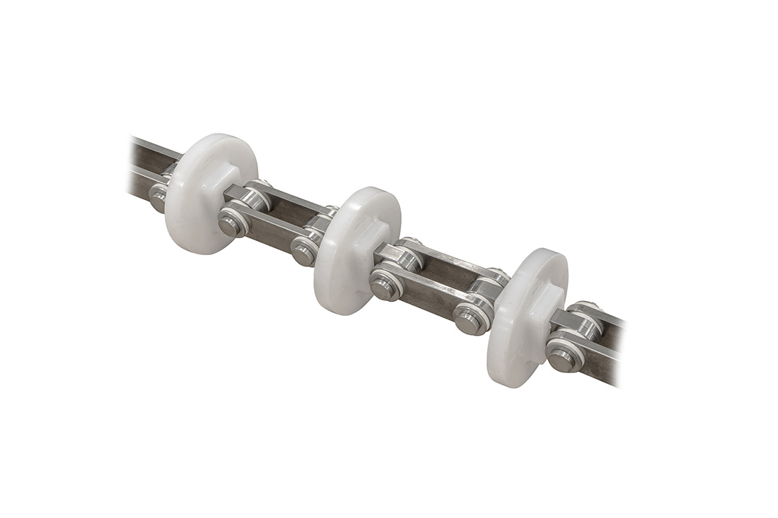 Sealed pin with poly flights chain part